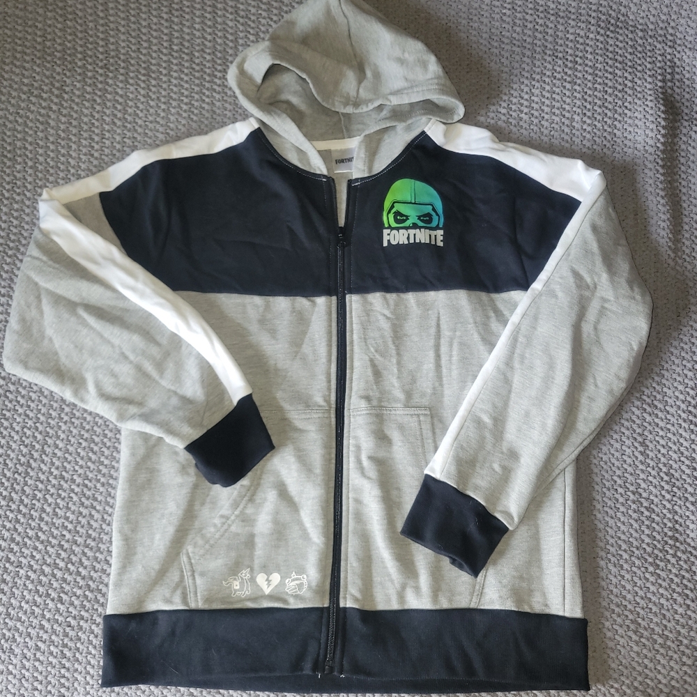 Fortnite Youth 14/16 Full Zip Hoodie | Boys Graphic Sweatshirt Gamer